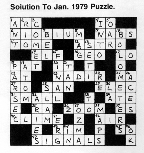 Solution to Jan. 1979 Puzzle