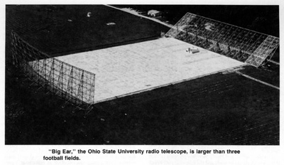 Aerial photo of the Big Ear radio telescope