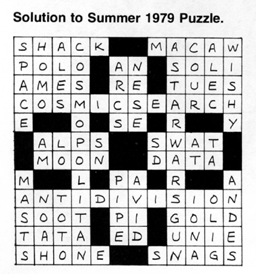 Solution to Summer 1979 Puzzle