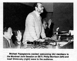 Michael Papagiannis welcoming IAU members
