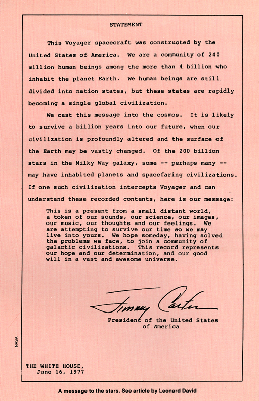 Statement by President Jimmy Carter