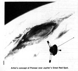 Pioneer over Jupiter's Red Spot