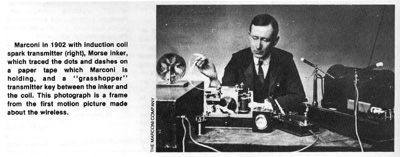 Marconi with induction coil spark transmitter