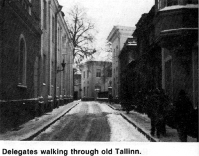 Delegates walking through old Tallinn