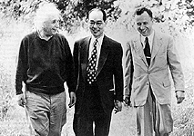 [Einstein, Yukawa and Wheeler in 1954]